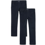 The Children's Place Girls Uniform Stretch Skinny Chino Pants, 2-Pack, Sizes 4-18